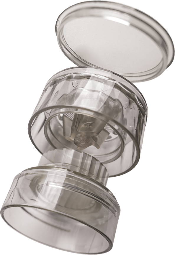 Exploded view of the Gen Grinders recycled PET closure