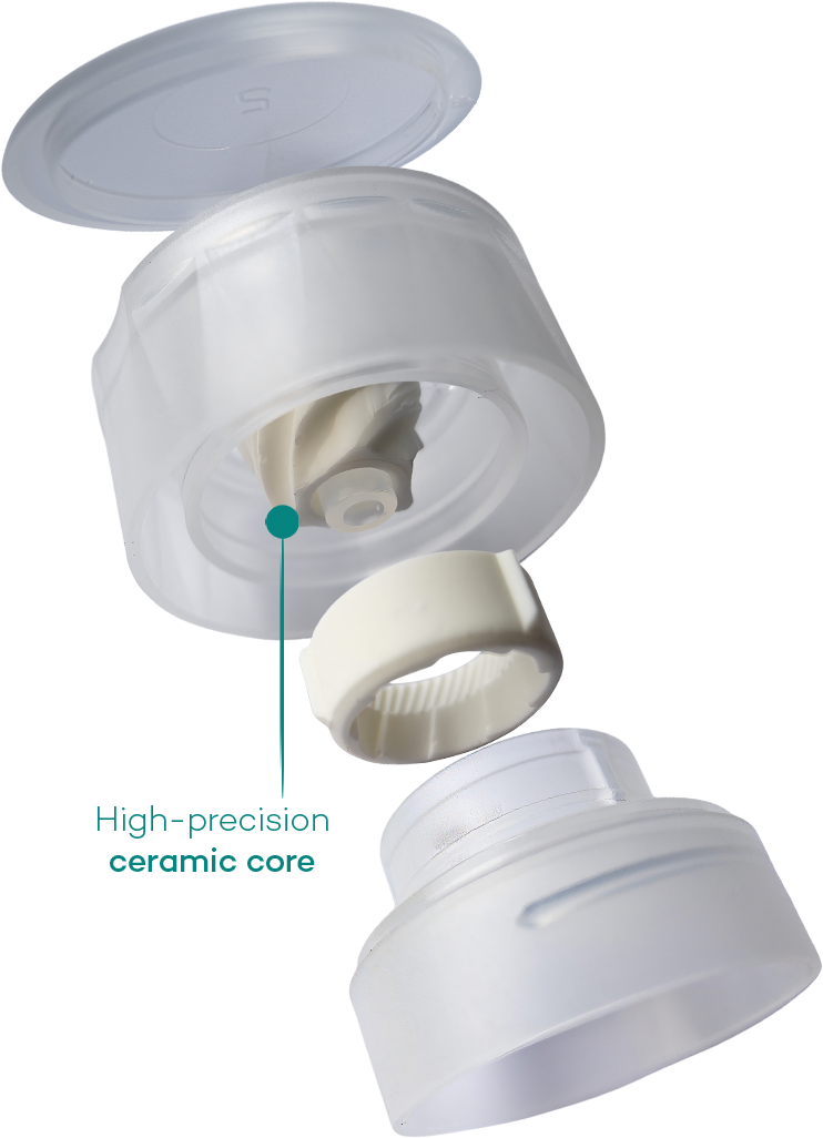Exploded view of the Gen Grinders bio-circular polypropylene closure