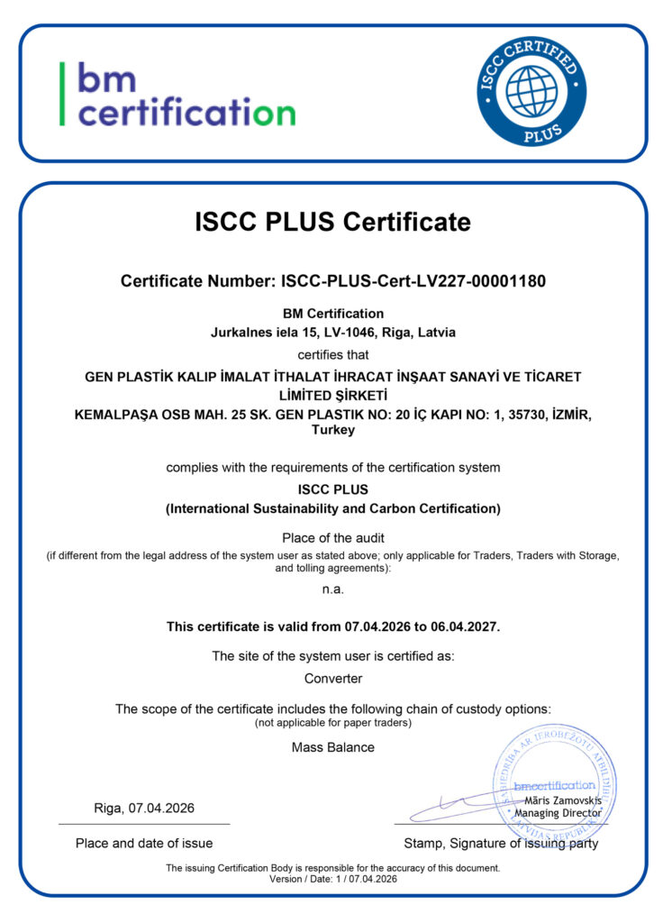 ISCC PLUS Certificate